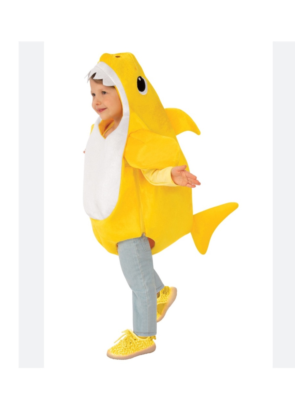 RUBIES Pinkfong Yellow Shark Hooded One-Piece Halloween costume romper size 2T